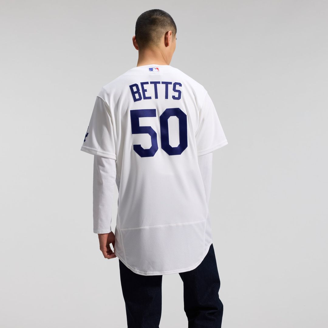 Men's Los Angeles Dodgers Mookie Betts White Home MLB Baseball Jersey - view 6