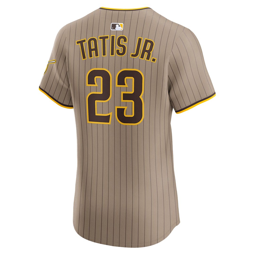 Men's San Diego Padres Fernando Tatis Jr. Khaki Sand Elite MLB Baseball Jersey - view 3
