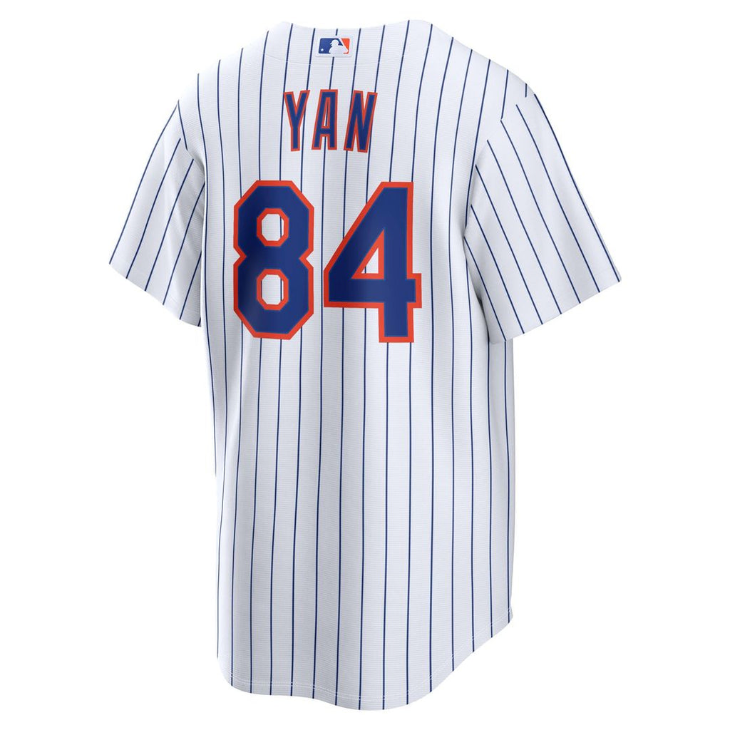 Men's New York Mets Jefry Yan White Home Replica MLB Baseball Jersey - view 5