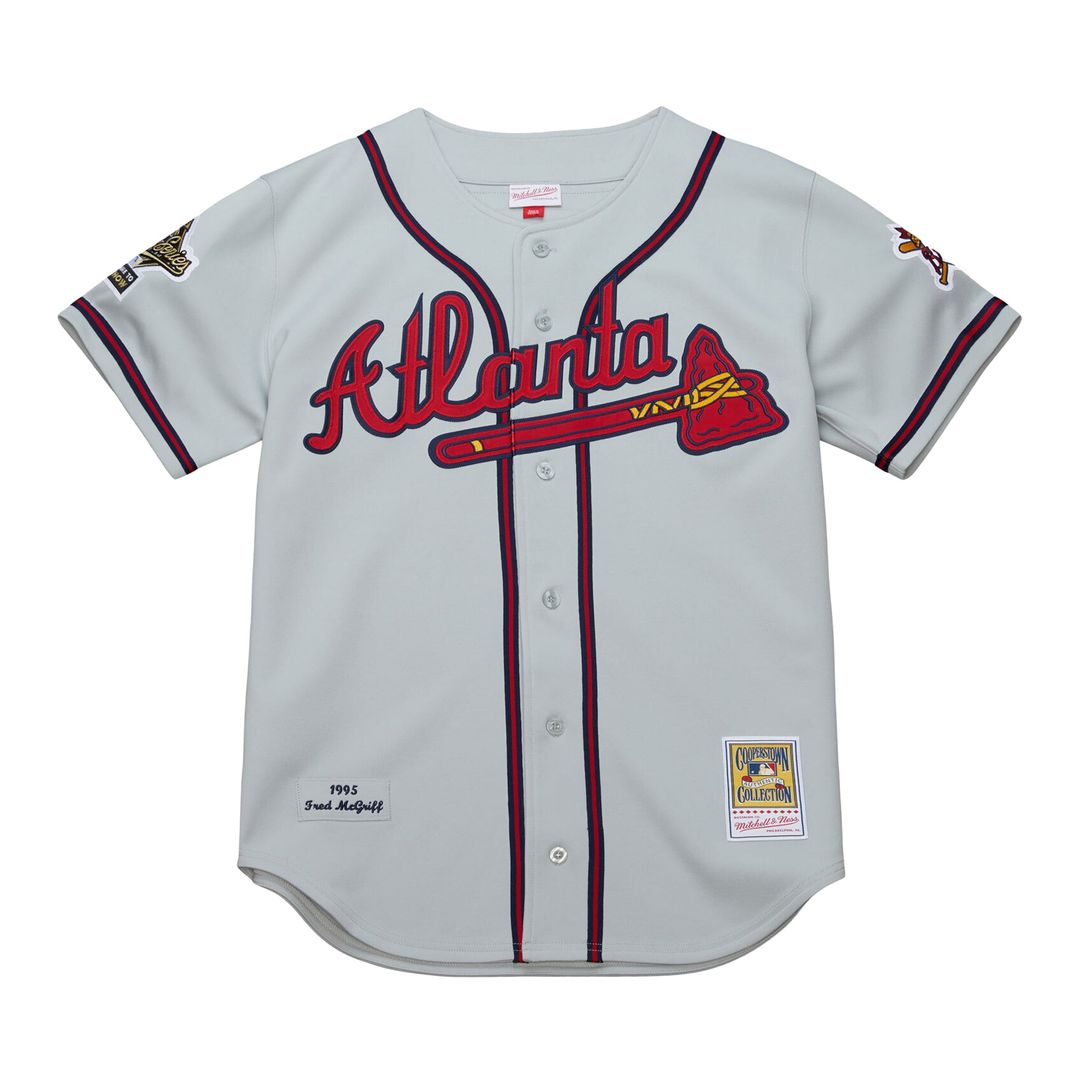 Men's Atlanta Braves Fred McGriff Gray 1995 Throwback MLB Baseball Jersey - view 2