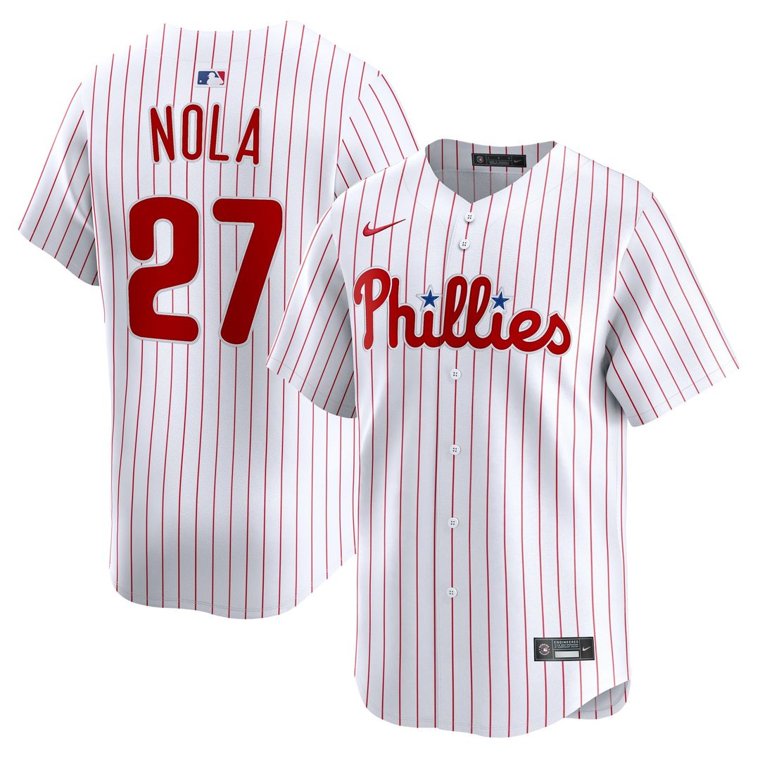 Men's Philadelphia Phillies Aaron Nola White Home Limited MLB Baseball Jersey - view 1