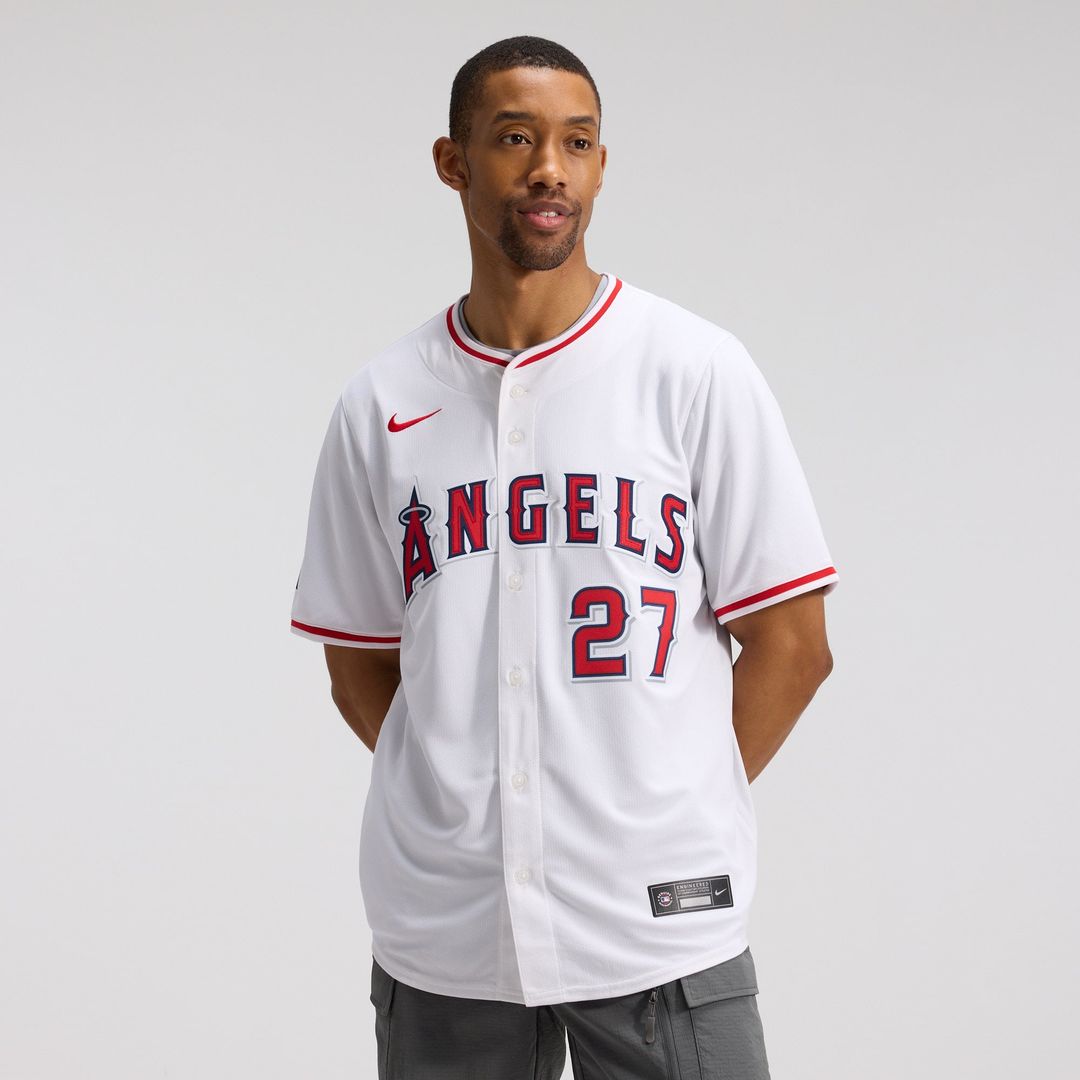 Men's Los Angeles Angels Mike Trout White Home Limited MLB Baseball Jersey - view 3