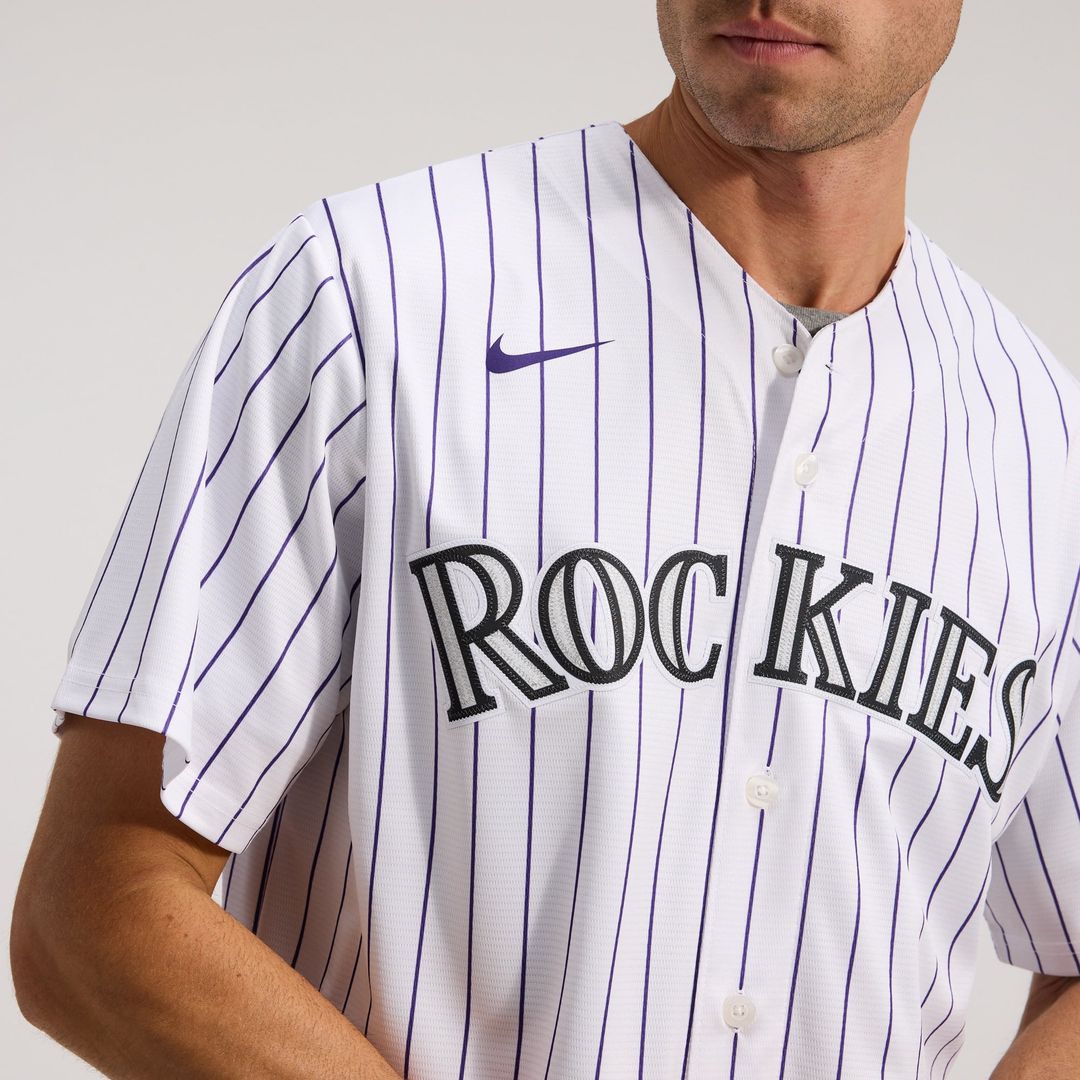 Men's Colorado Rockies White Home Replica MLB Baseball Jersey - view 17