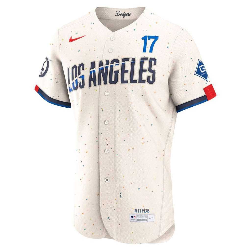 Men's Los Angeles Dodgers Shohei Ohtani Cream City Connect Sponsor Patch MLB Baseball Jersey - view 2