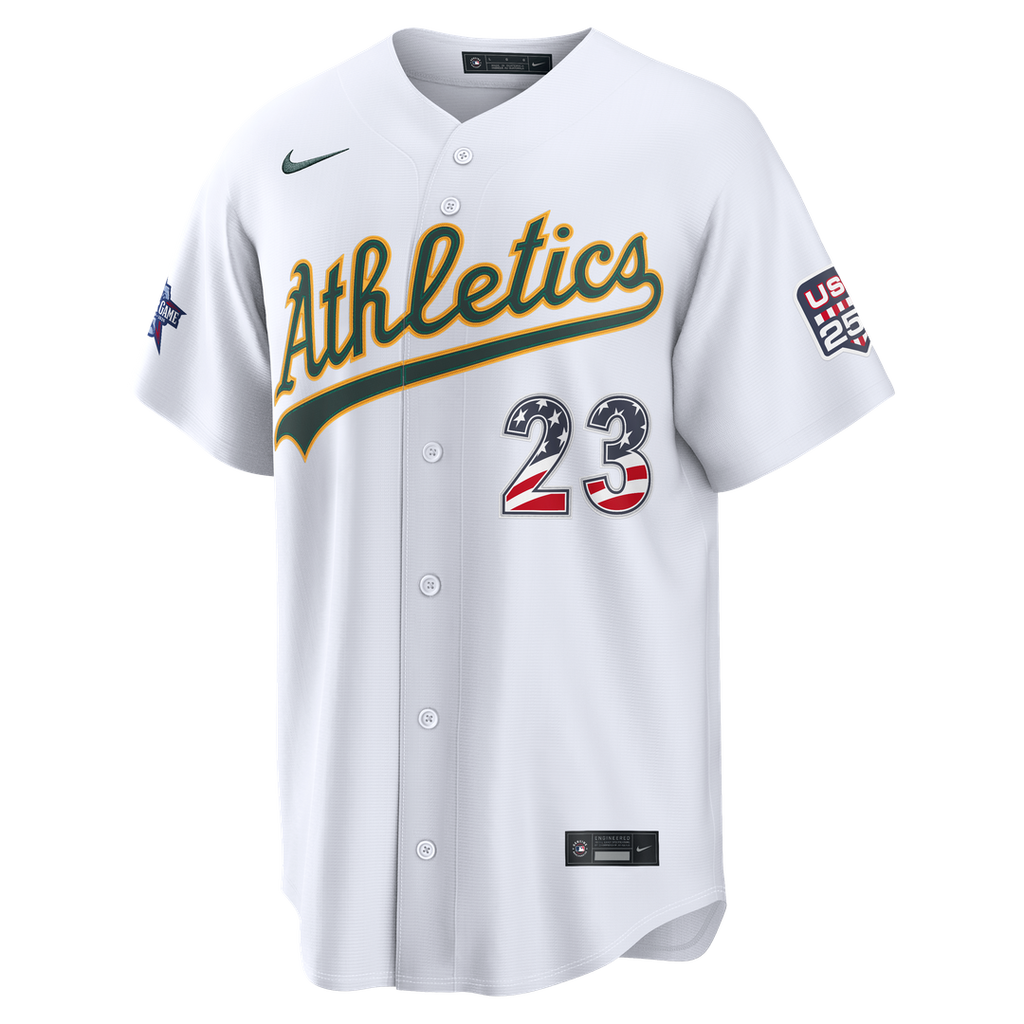Men's 2026 All-Star Edition Stars & Stripes Men's Athletics Shea Langeliers White Stadium MLB Baseball Jersey - view 2