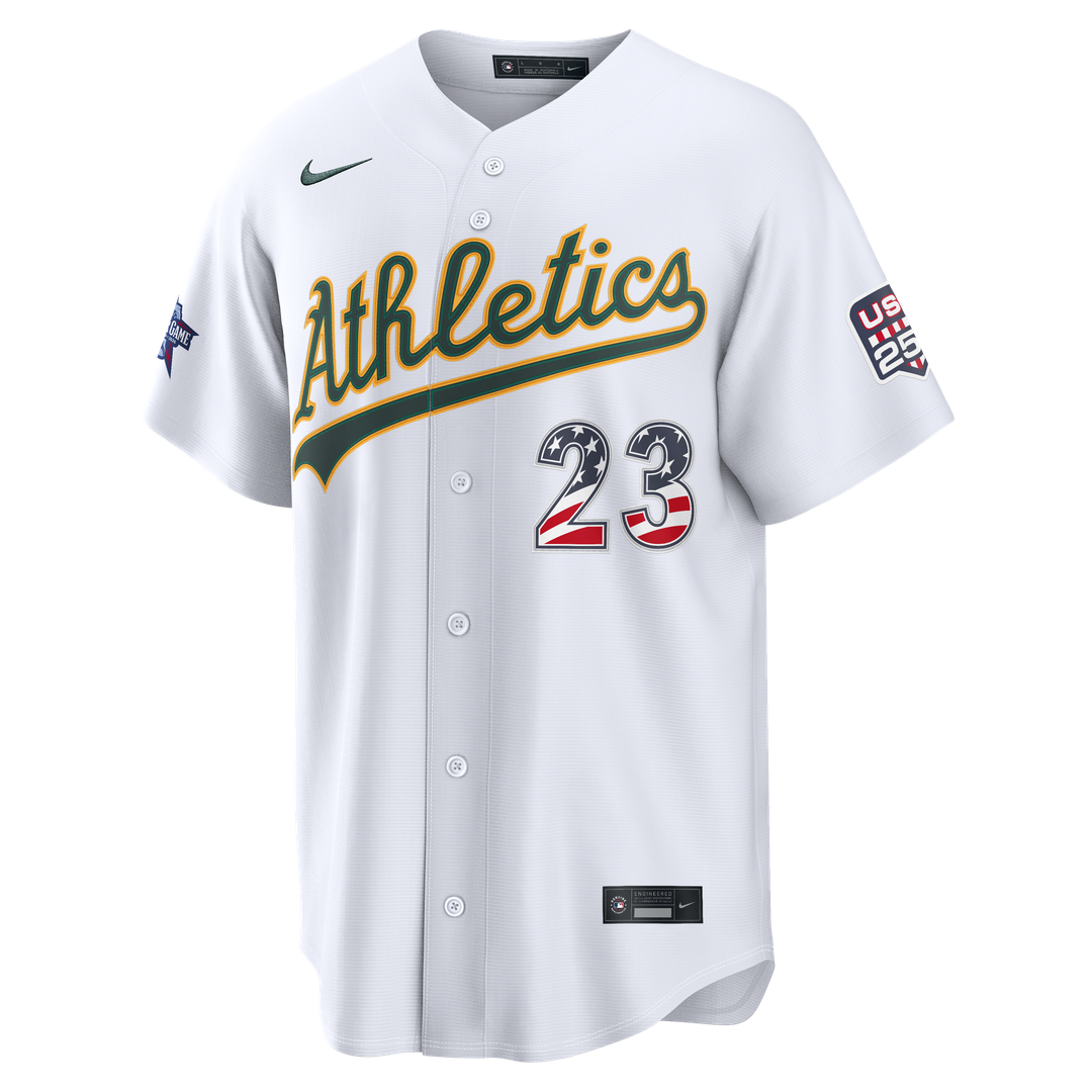 Men's 2026 All-Star Edition Stars & Stripes Men's Athletics Shea Langeliers White Stadium MLB Baseball Jersey - view 2