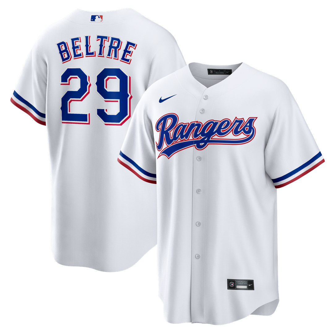 Men's Texas Rangers Adrian Beltre White Home Retired Player Replica MLB Baseball Jersey - view 1