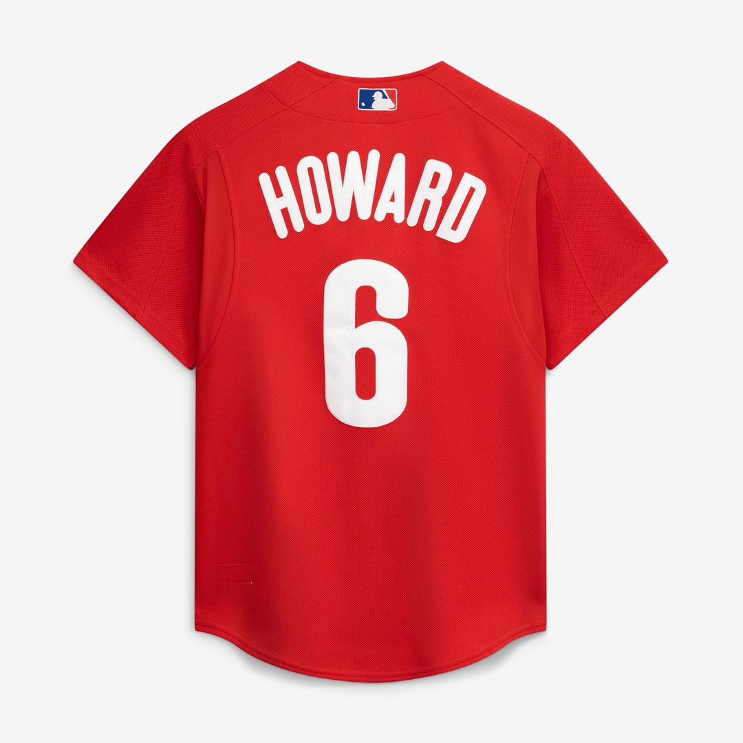 Men's Philadelphia Phillies Ryan Howard Red Cooperstown Collection Batting Practice MLB Baseball Jersey - view 3