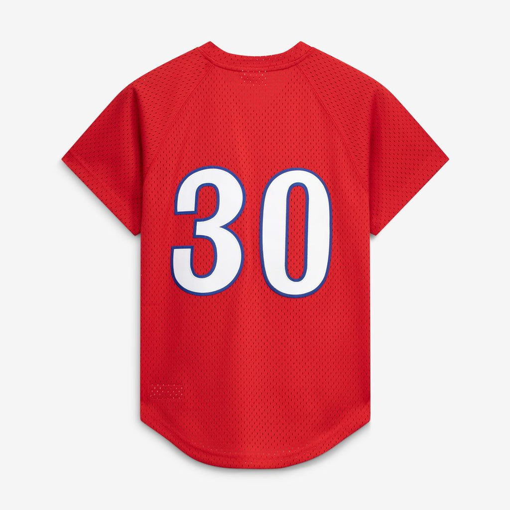 Men's Montreal Expos Tim Raines Scarlet Batting Practice MLB Baseball Jersey - view 3