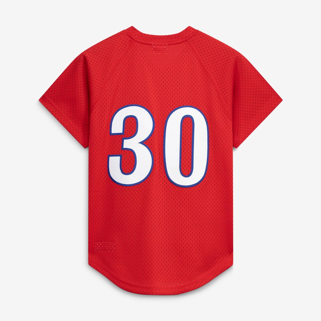 Men's Montreal Expos Tim Raines Scarlet Batting Practice MLB Baseball Jersey - view 3