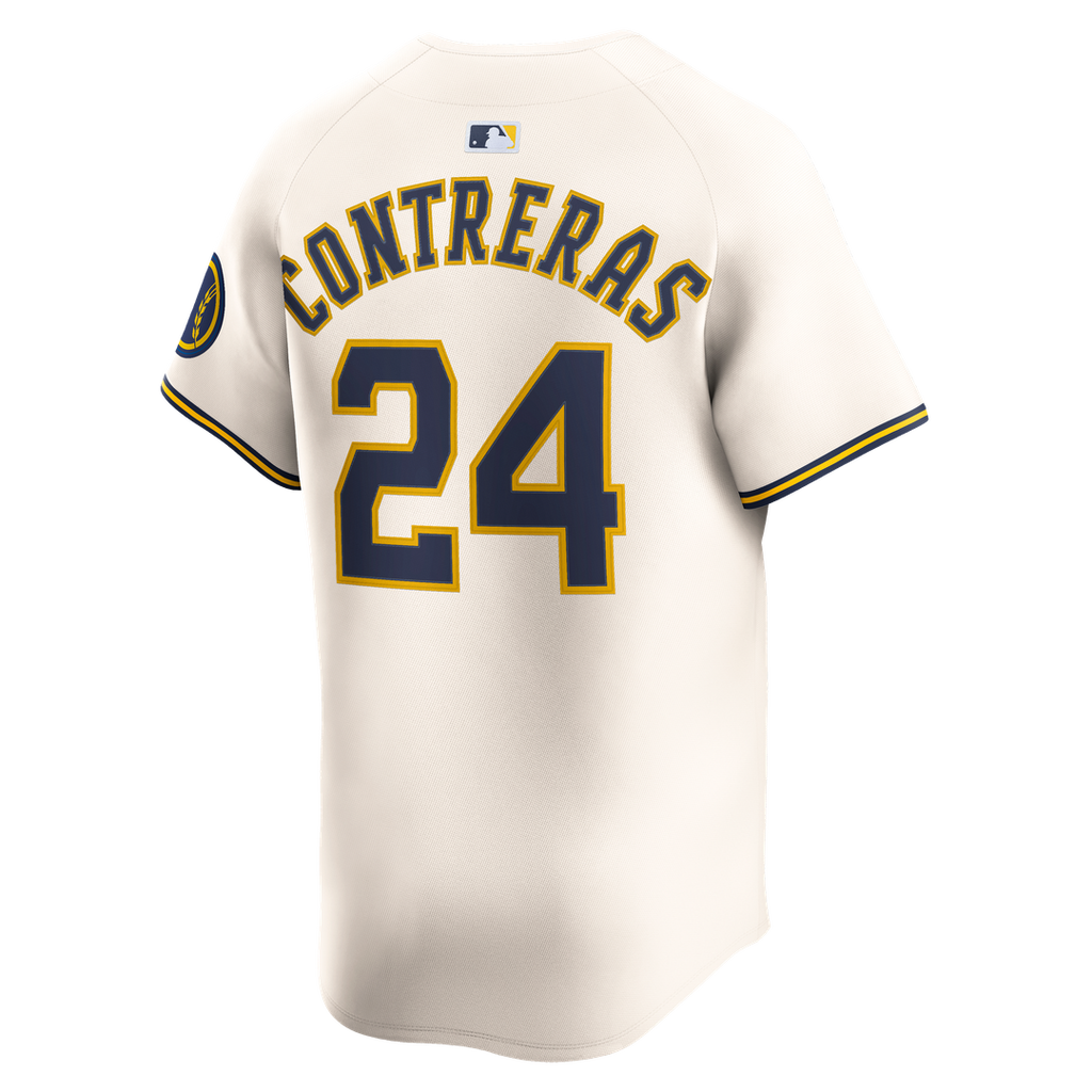 Men's Milwaukee Brewers William Contreras Cream Home Limited MLB Baseball Jersey - view 7