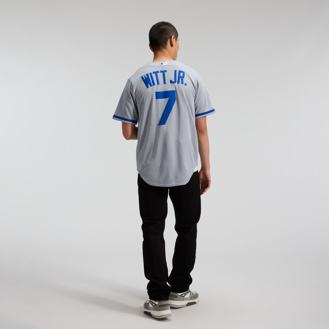 Men's Kansas City Royals Bobby Witt Jr. Gray Road Replica MLB Baseball Jersey - view 19