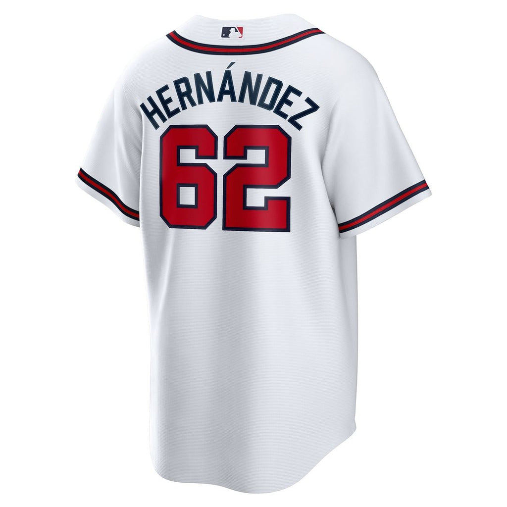 Men's Atlanta Braves Daysbel Hernandez White Home Replica MLB Baseball Jersey - view 3