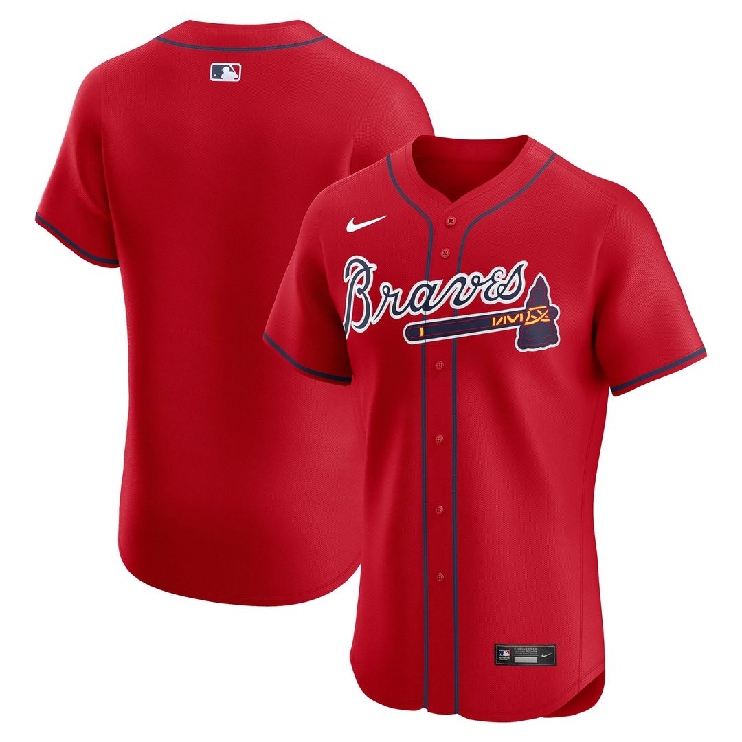 Men's Atlanta Braves Red Alternate Elite MLB Baseball Jersey - view 1