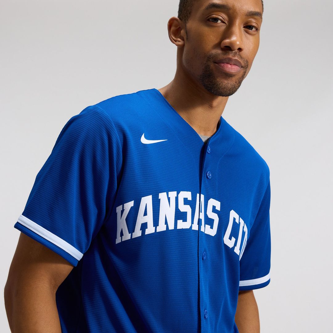 Men's Kansas City Royals Gray Road Replica MLB Baseball Jersey - view 13