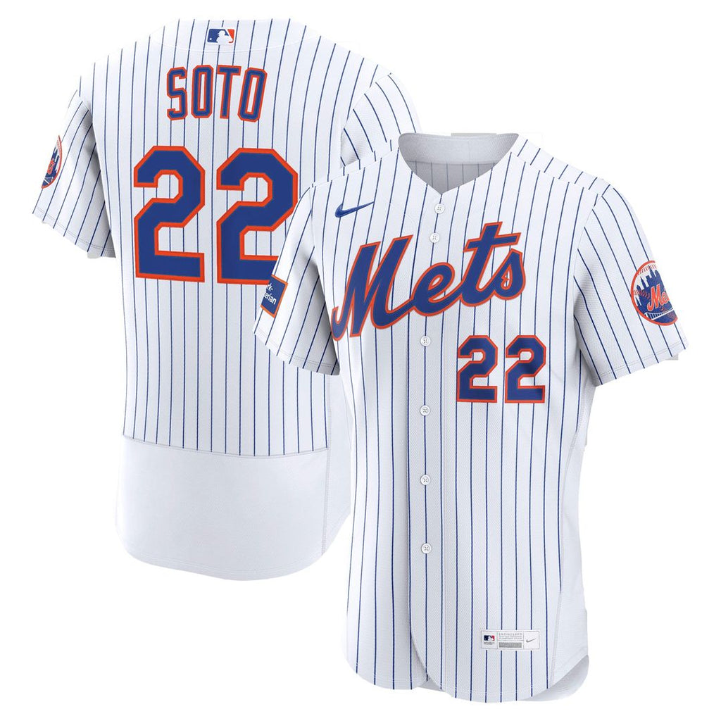 Men's New York Mets Juan Soto White Home Sponsor Patch MLB Baseball Jersey - view 1