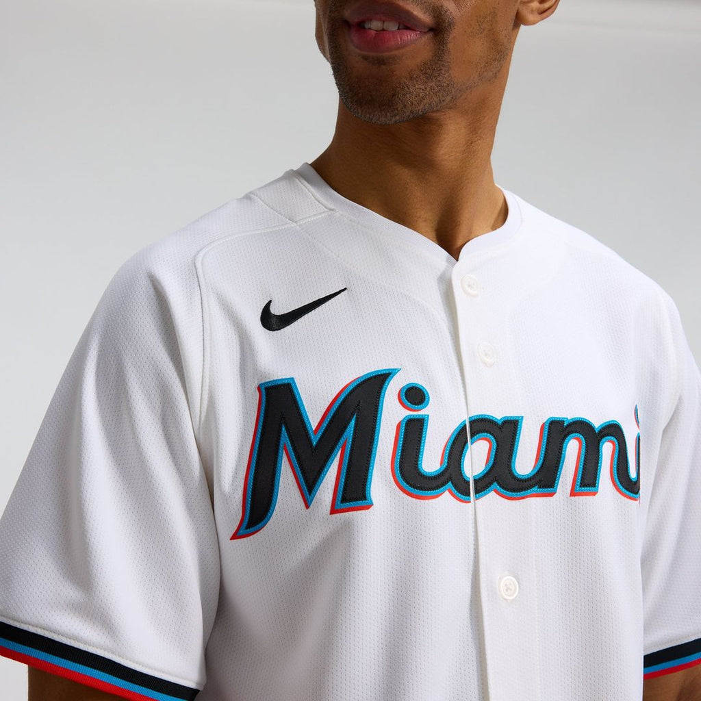 Men's Miami Marlins White Home Limited MLB Baseball Jersey - view 9