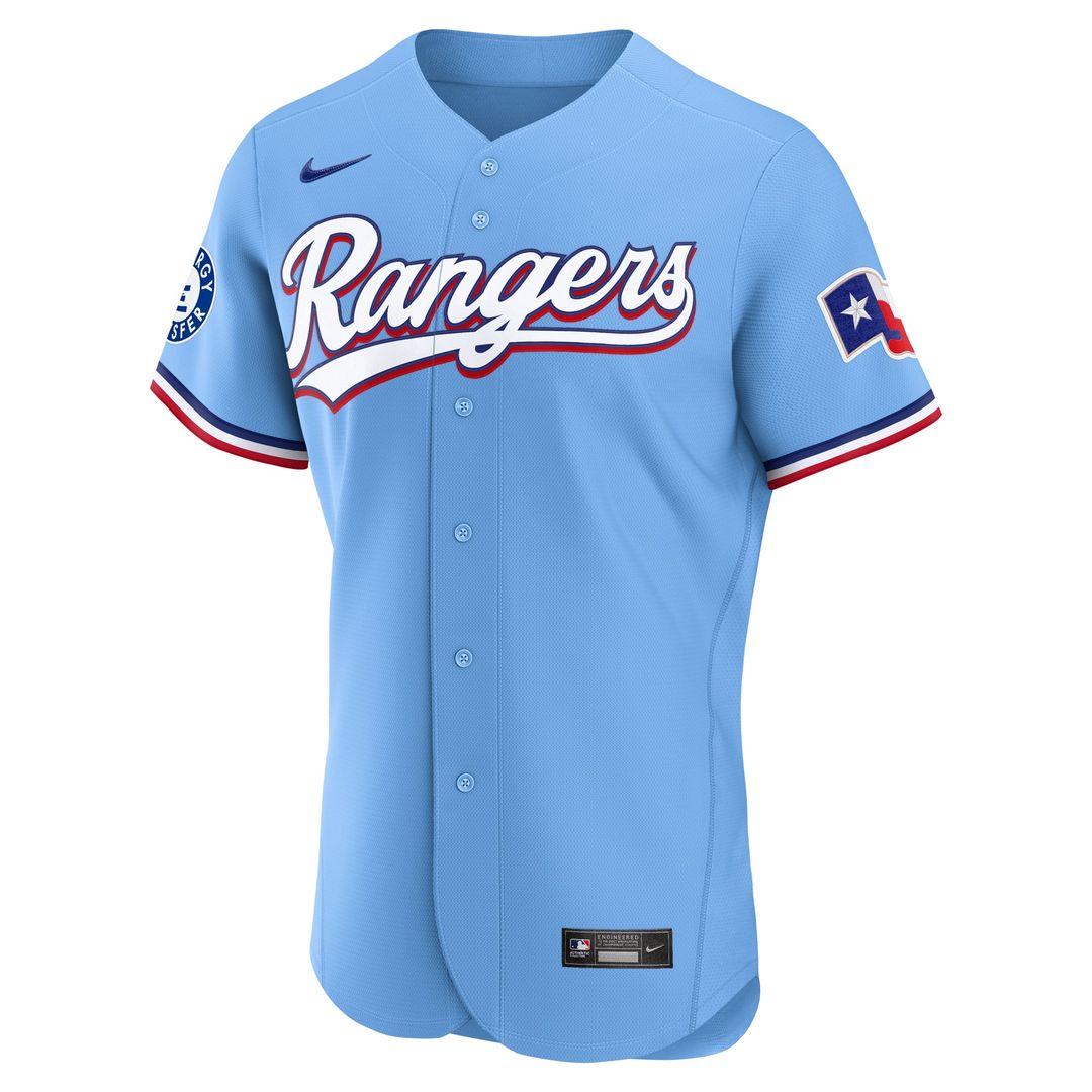 Men's Texas Rangers White Home Sponsor Patch MLB Baseball Jersey - view 8