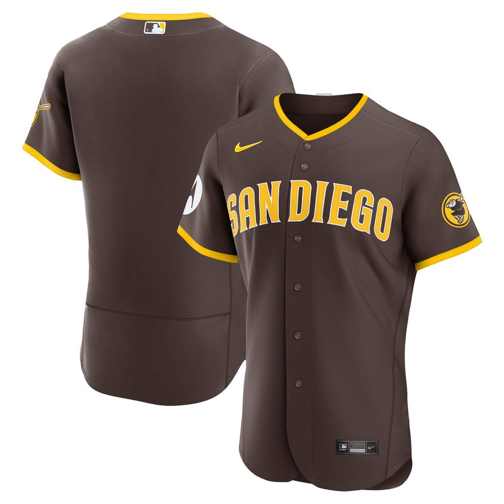 Men's San Diego Padres Brown Road Sponsor Patch MLB Baseball Jersey - view 4