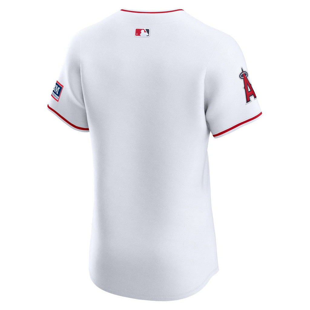Men's Los Angeles Angels White Home Elite Patch MLB Baseball Jersey - view 3
