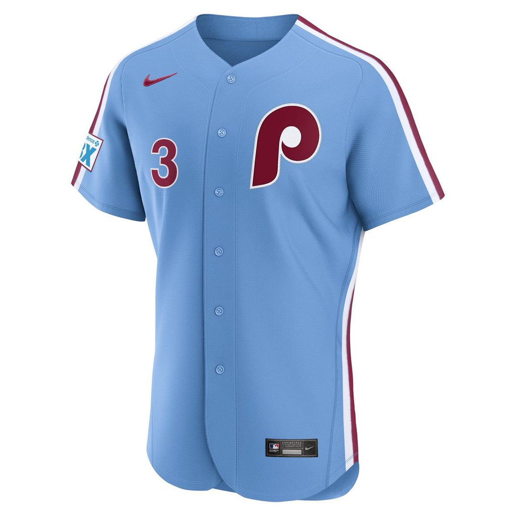 Men's Philadelphia Phillies Bryce Harper Light Blue Alternate Sponsor Patch MLB Baseball Jersey - view 5