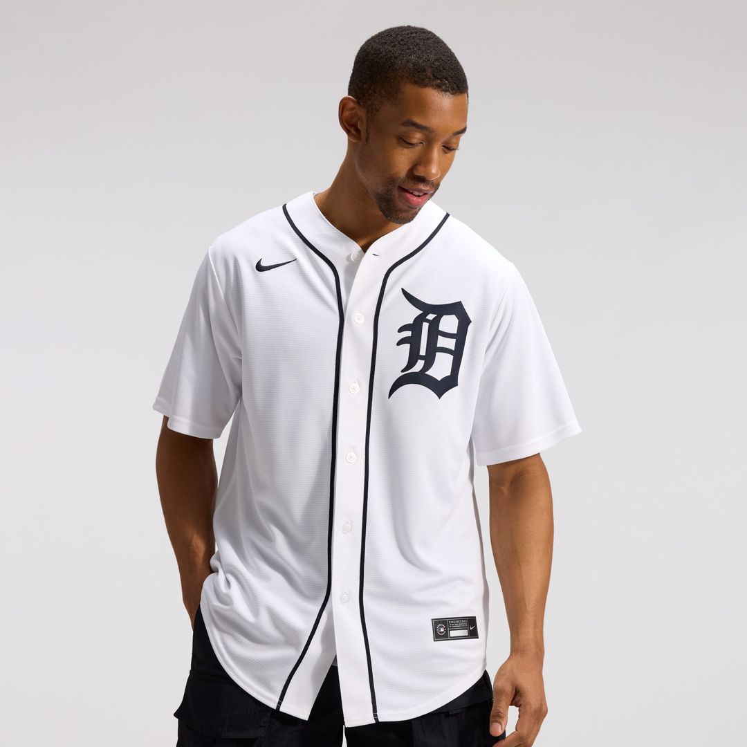 Men's Detroit Tigers White Home Replica MLB Baseball Jersey - view 1