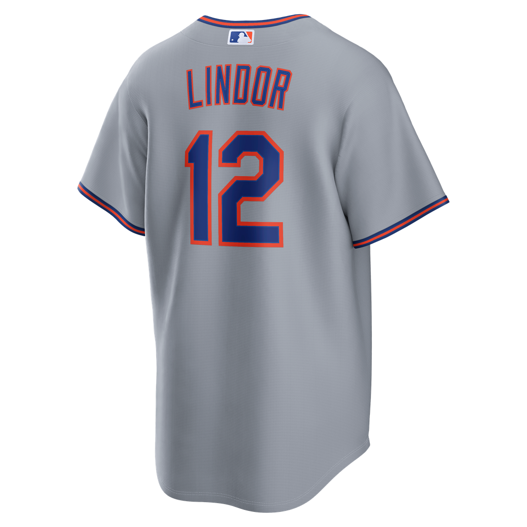 Men's New York Mets Francisco Lindor Gray Road Replica MLB Baseball Jersey - view 6