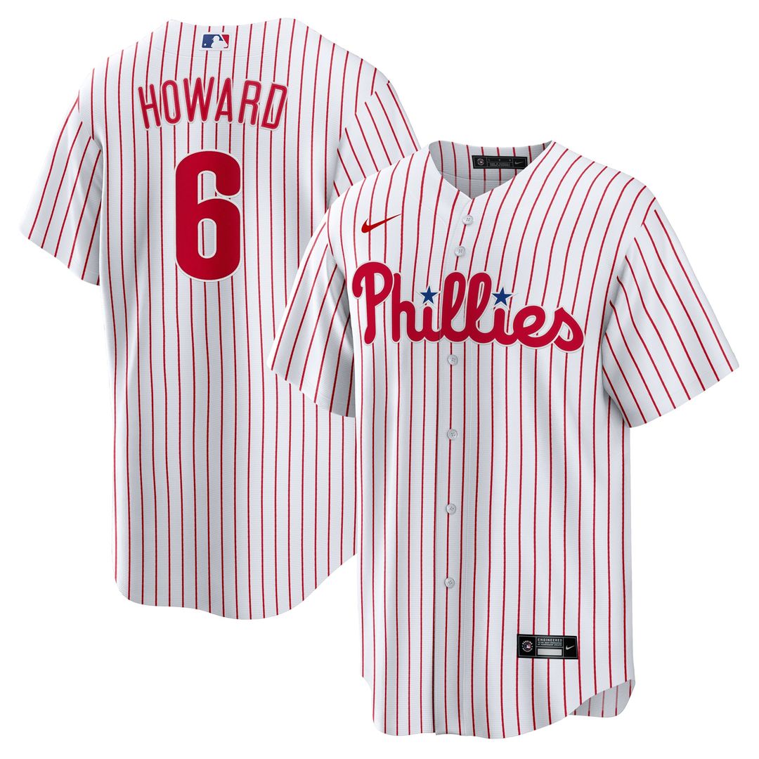 Men's Philadelphia Phillies Ryan Howard White Replica MLB Baseball Jersey - view 1