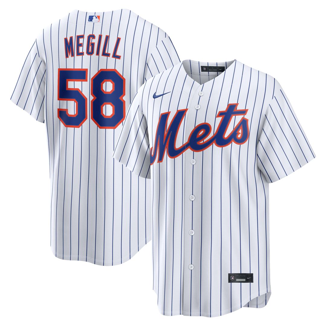 Men's New York Mets Tylor Megill White Home Replica MLB Baseball Jersey - view 1