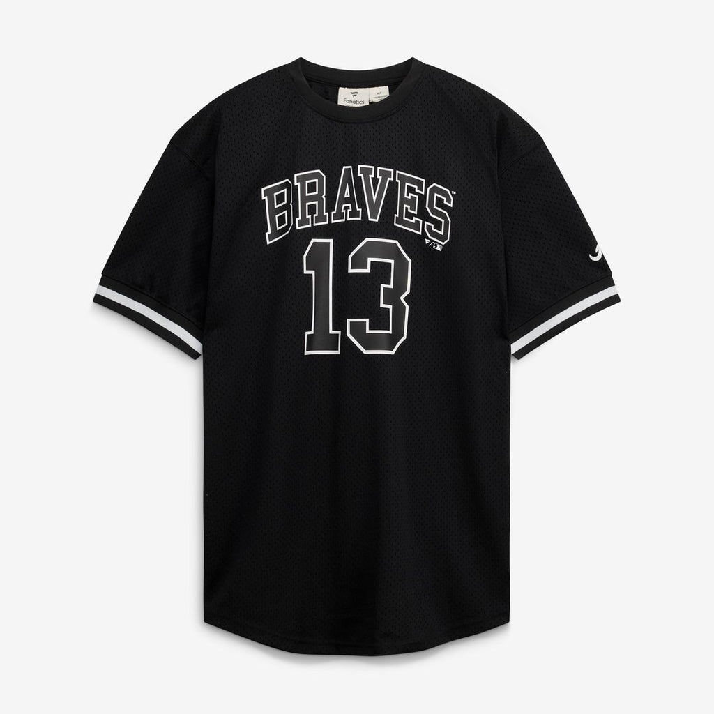 Men's Atlanta Braves Ronald Acuña Jr. Black/White Big & Tall Heavyweight Mesh MLB Baseball Jersey - view 2