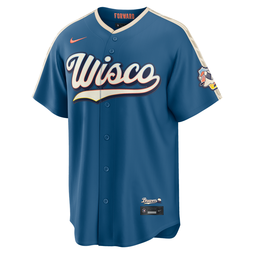 Men's Milwaukee Brewers Mineral Blue 2026 City Connect Stadium MLB Baseball Jersey - view 2