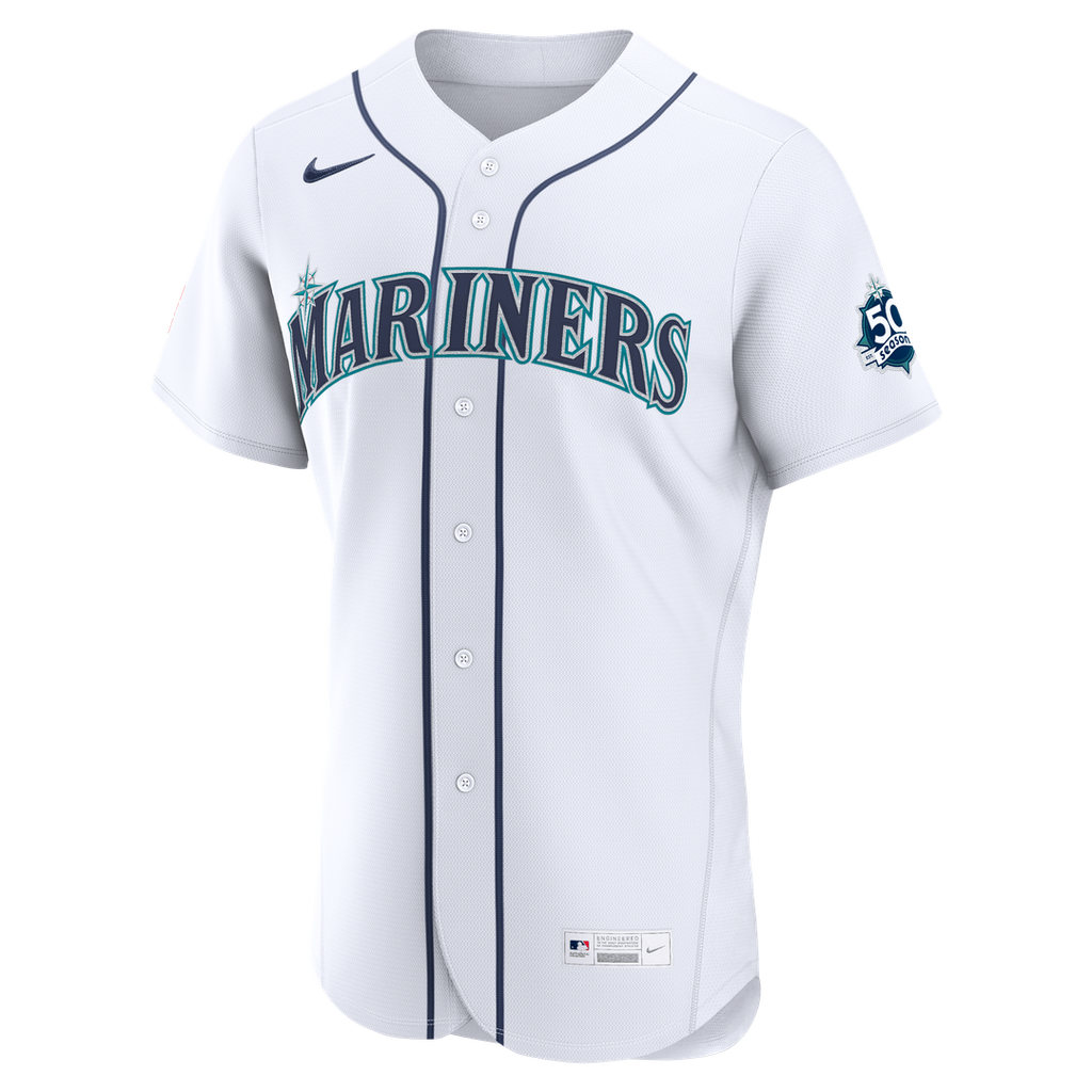 Men's Seattle Mariners Josh Naylor White Home 50th Season MLB Baseball Jersey - view 2