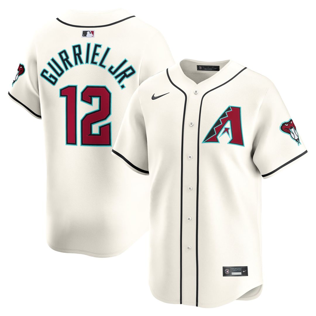 Men's Arizona Diamondbacks Lourdes Gurriel Jr. Cream Home Limited MLB Baseball Jersey - view 1