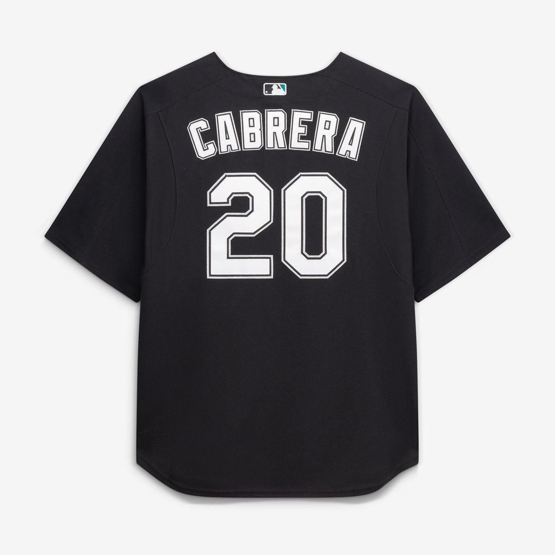 Men's Miami Marlins Miguel Cabrera Black Big & Tall Cooperstown Mesh Batting Practice MLB Baseball Jersey - view 3