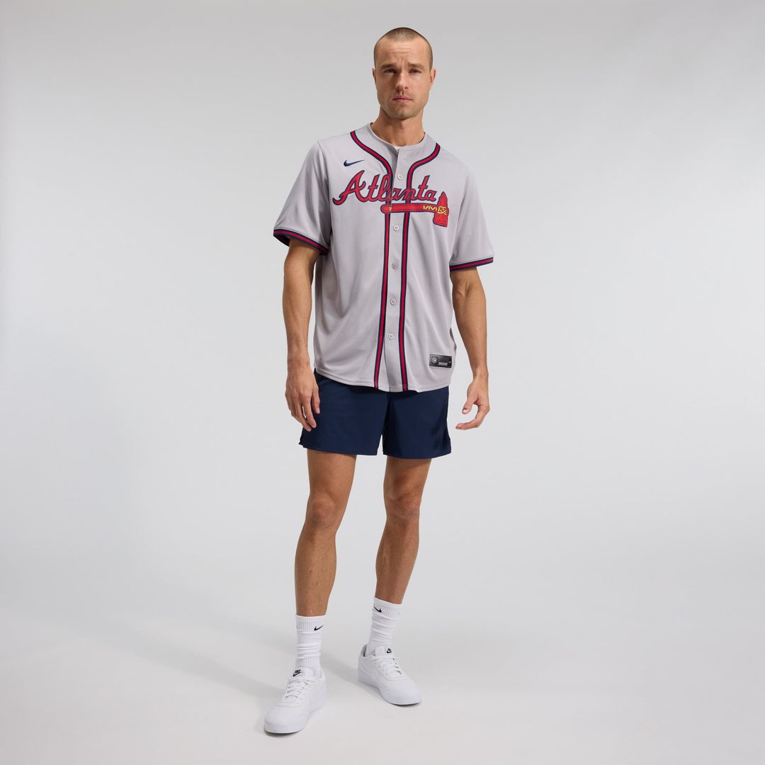 Men's Atlanta Braves Ozzie Albies Gray Road Limited MLB Baseball Jersey - view 4