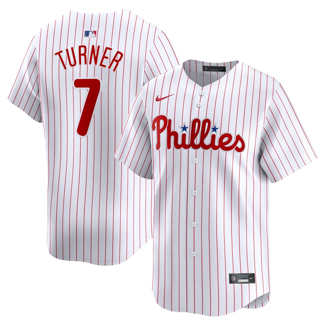 Men's Philadelphia Phillies Trea Turner White Home Limited MLB Baseball Jersey - view 1