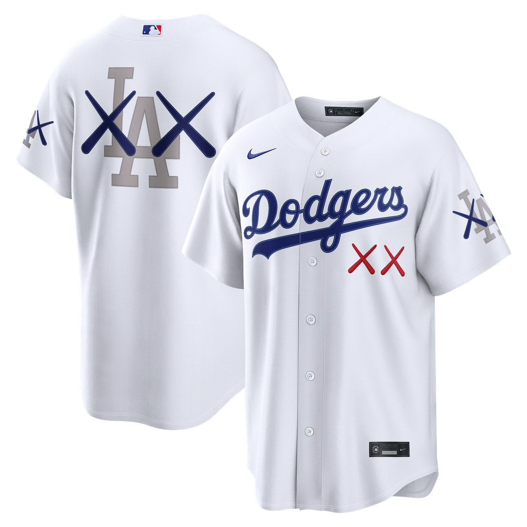 Men's Los Angeles Dodgers White Stadium MLB Baseball Jersey - view 1