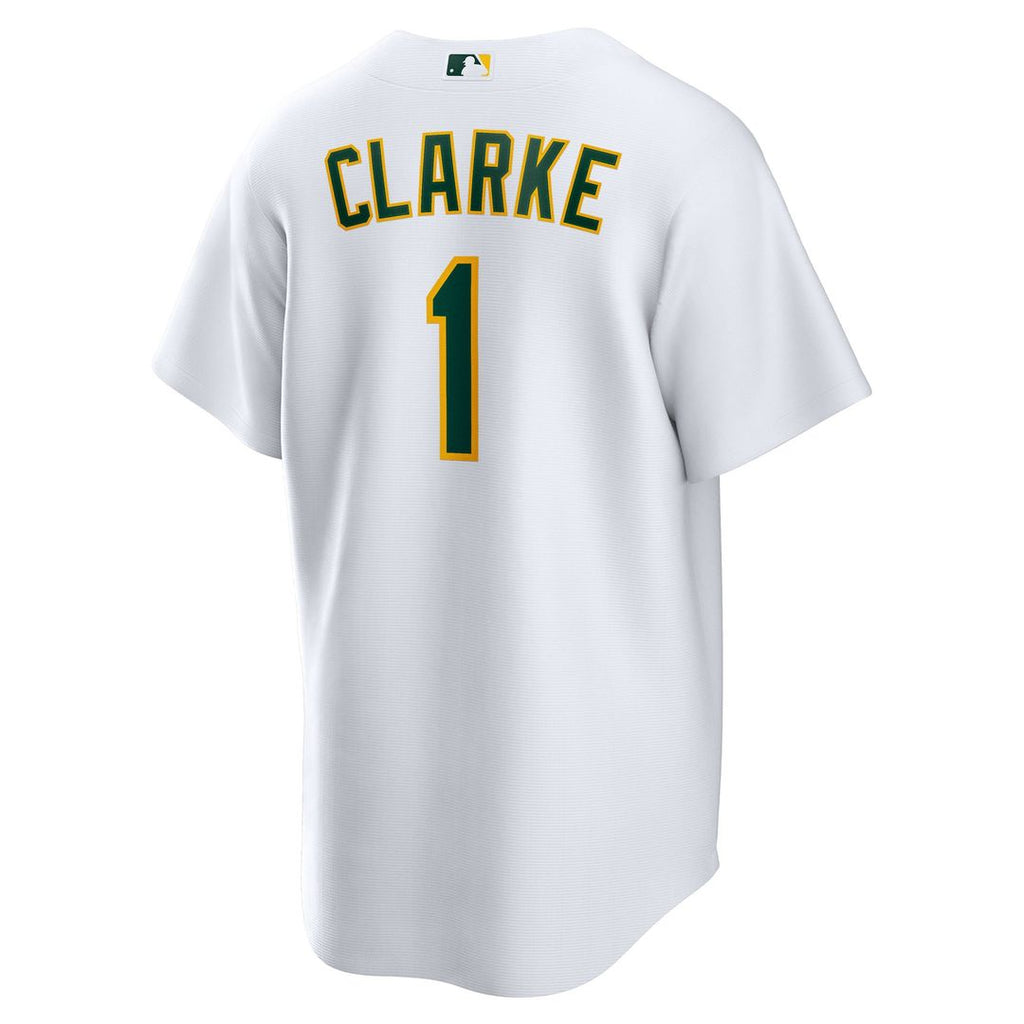 Men's Athletics Denzel Clarke White Home Replica MLB Baseball Jersey - view 3