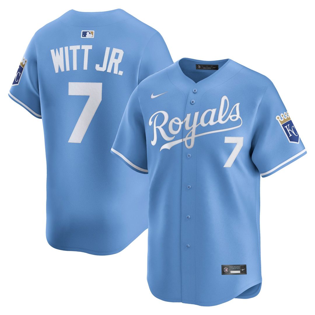 Men's Kansas City Royals Bobby Witt Jr. Light Blue Alternate Limited MLB Baseball Jersey - view 1