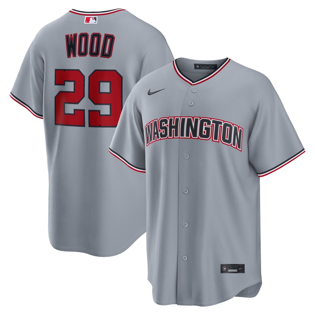 Men's Washington Nationals James Wood Navy Alternate Replica MLB Baseball Jersey - view 7
