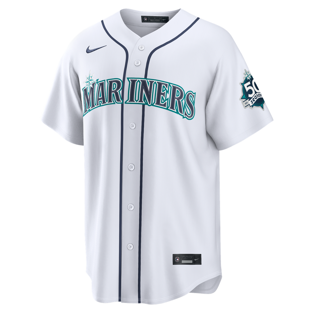 Men's Seattle Mariners Julio Rodríguez Teal Alternate Stadium 50th Season Patch MLB Baseball Jersey - view 8