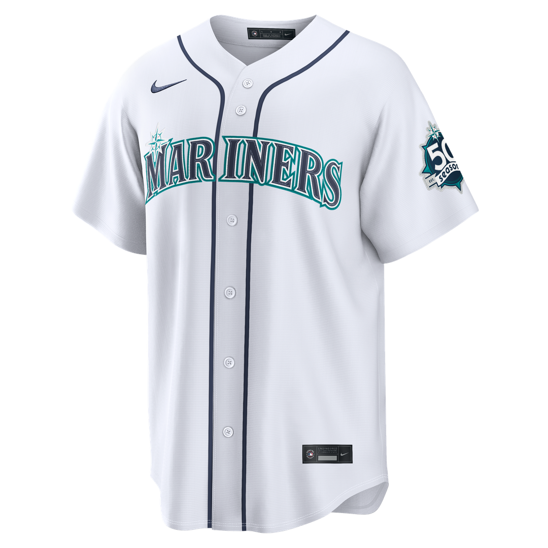Men's Seattle Mariners Julio Rodríguez Teal Alternate Stadium 50th Season Patch MLB Baseball Jersey - view 8
