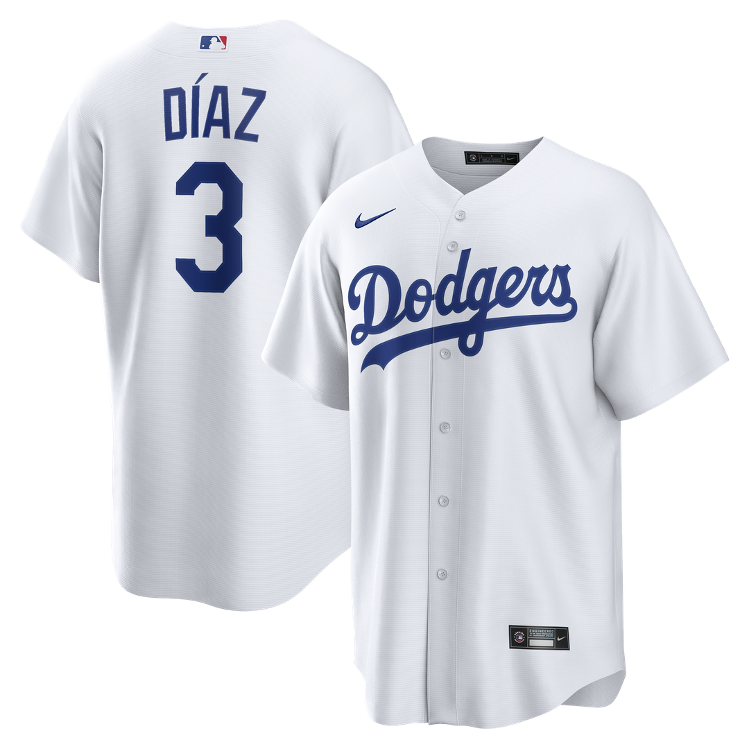 Men's Los Angeles Dodgers Edwin Díaz White Home Replica MLB Baseball Jersey - view 1