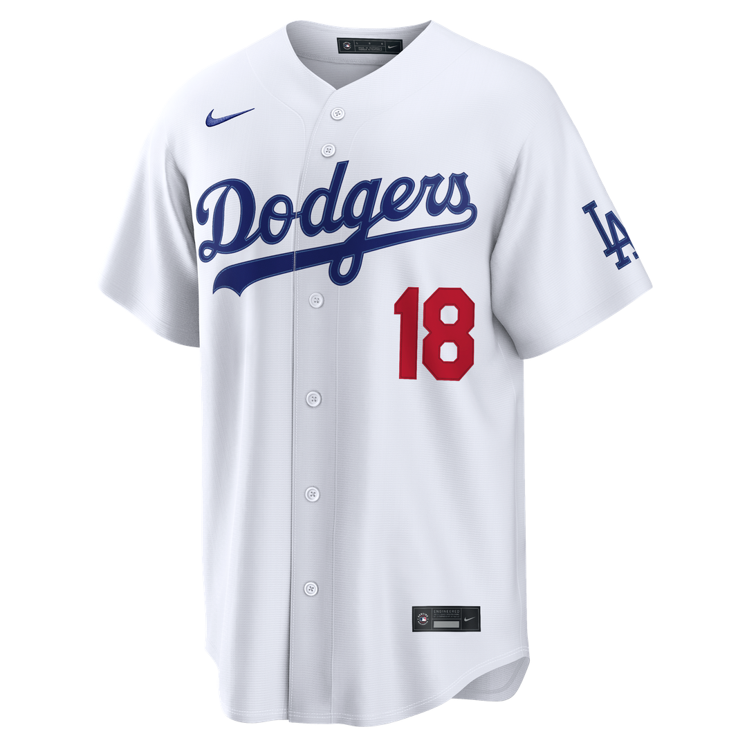 Men's Los Angeles Dodgers Yoshinobu Yamamoto White Home Stadium MLB Baseball Jersey - view 2