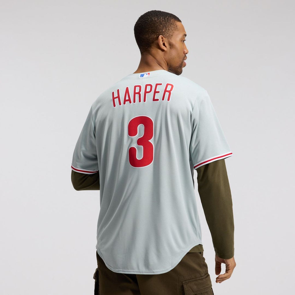 Men's Philadelphia Phillies Bryce Harper Gray Road Replica MLB Baseball Jersey - view 18