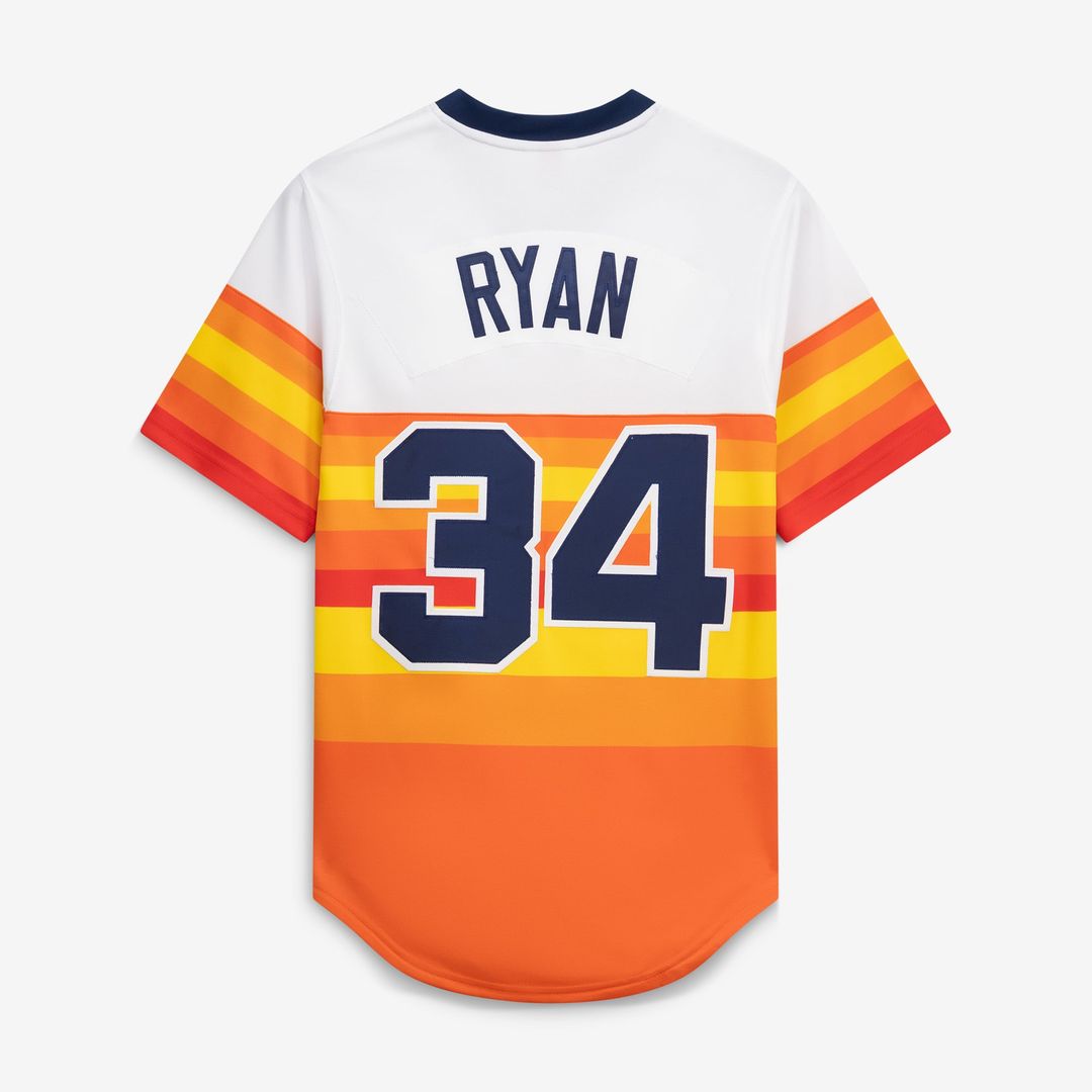 Men's Houston Astros Nolan Ryan White Throwback MLB Baseball Jersey - view 3