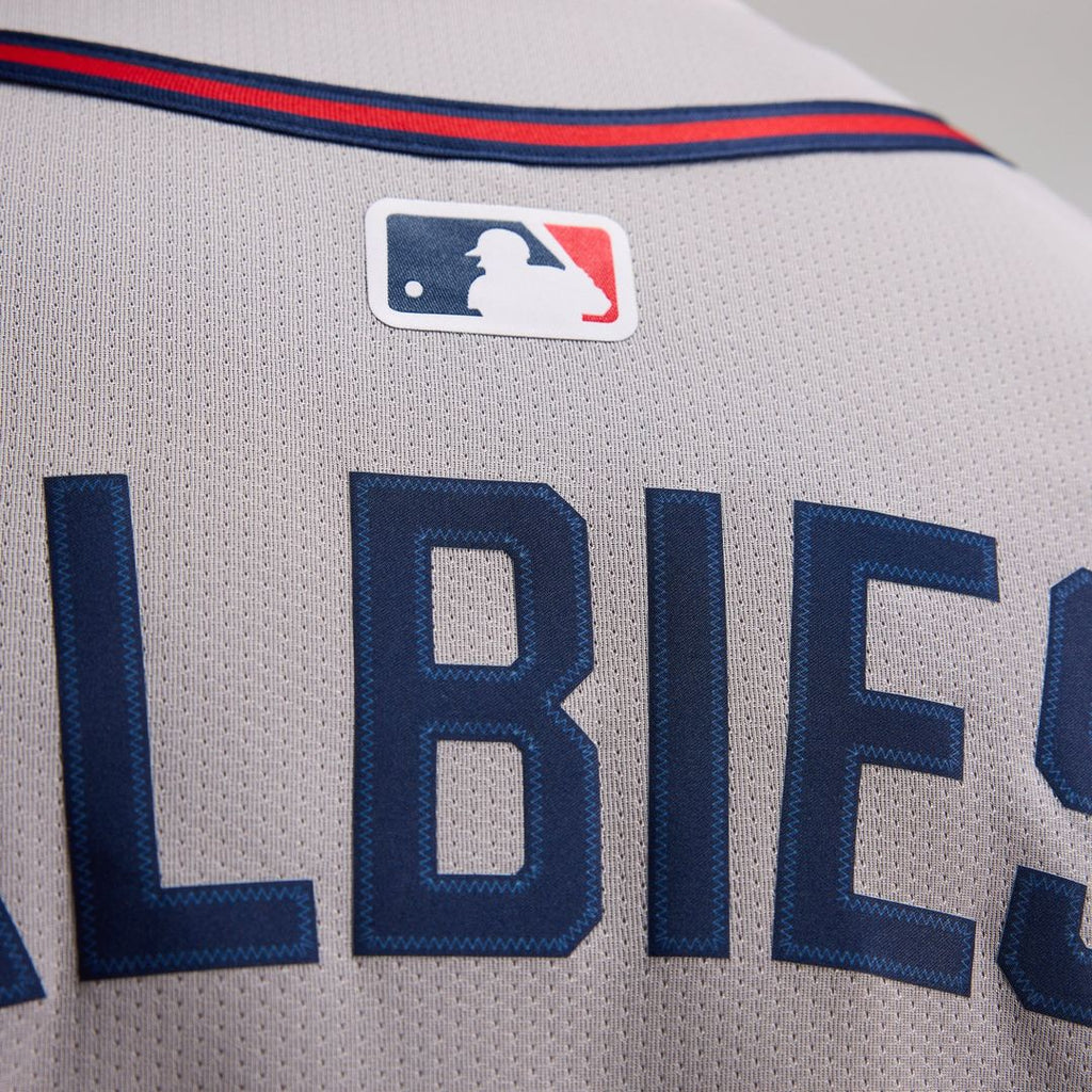Men's Atlanta Braves Ozzie Albies Gray Road Limited MLB Baseball Jersey - view 12