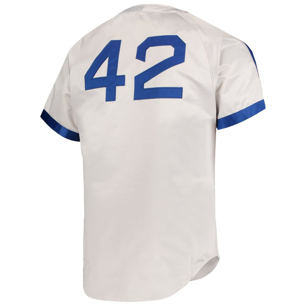 Men's Brooklyn Dodgers Jackie Robinson Gray Cooperstown Collection MLB Baseball Jersey - view 3