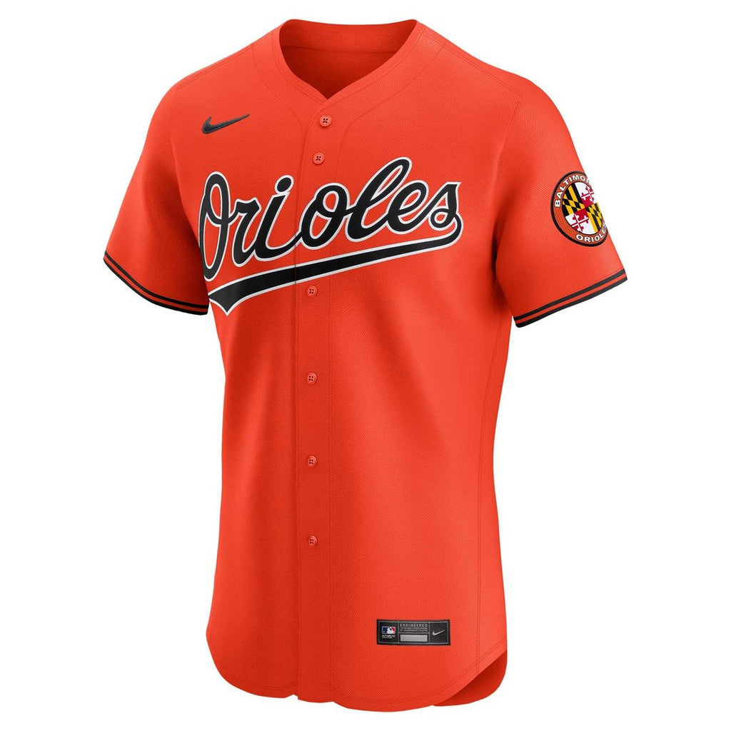 Men's Baltimore Orioles Orange Alternate Elite Patch MLB Baseball Jersey - view 2