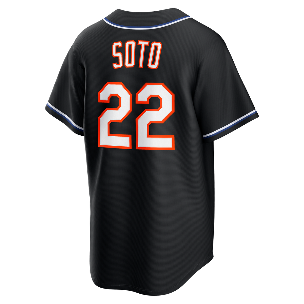 Men's New York Mets Juan Soto Fashion Replica Black Out MLB Baseball Jersey - view 8